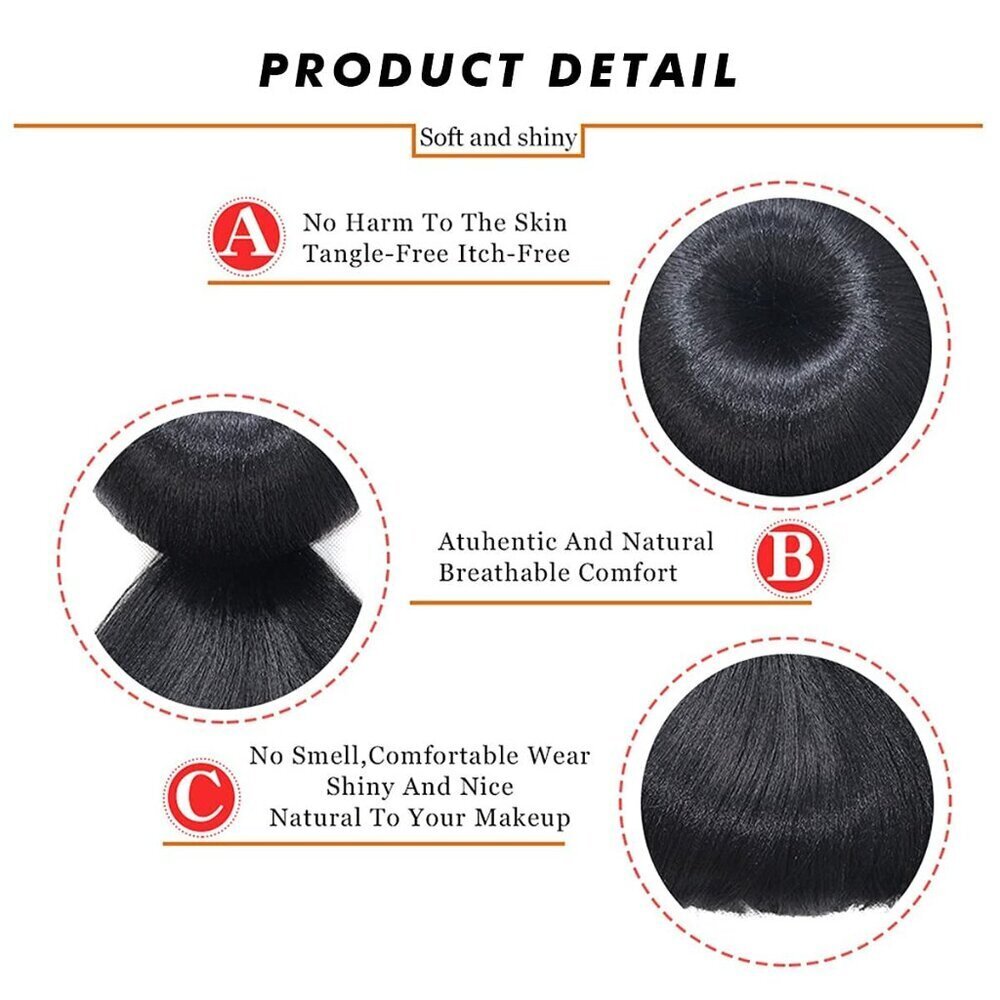 Hair Bun with Bangs 2 Piece Synthetic Braided Updo Clip-In for Black Women - Picture 5 of 9